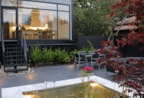pond and patio